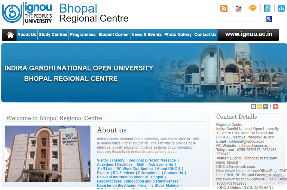 Ignou Bhopal Regional Centre