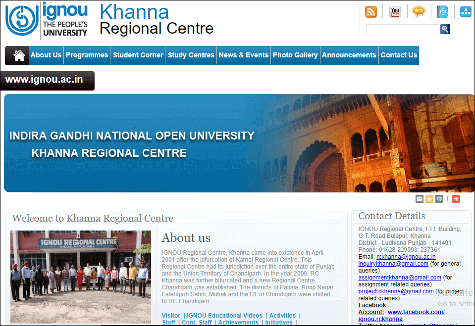 ignou Khanna Regional Centre