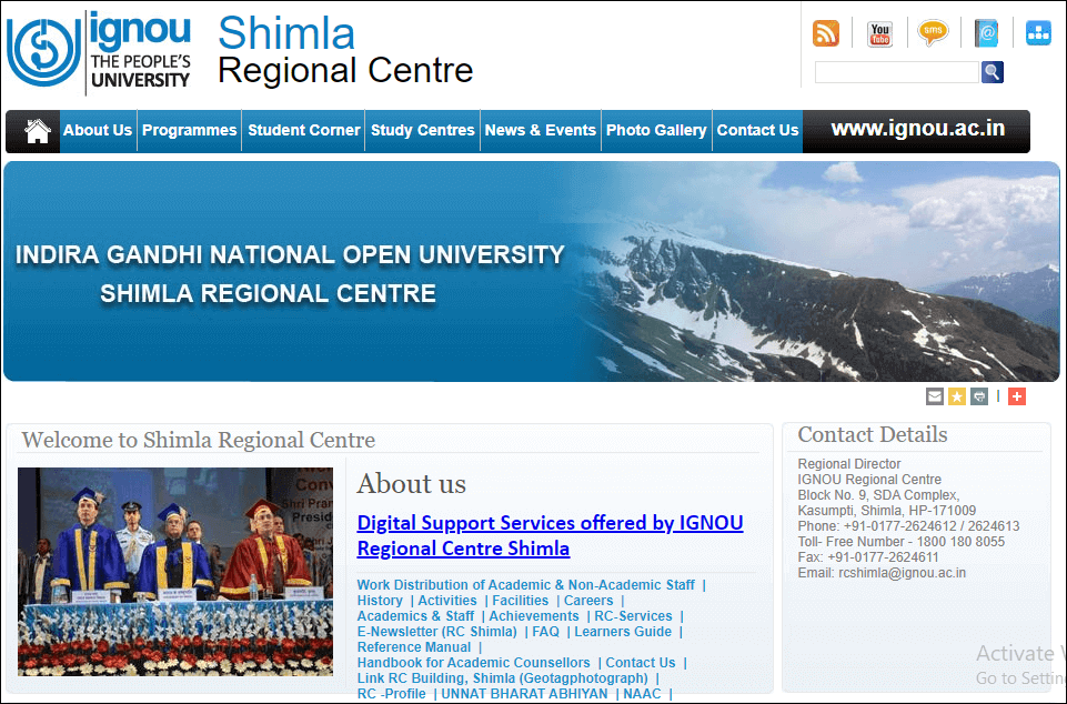Ignou Shimla Regional Centre