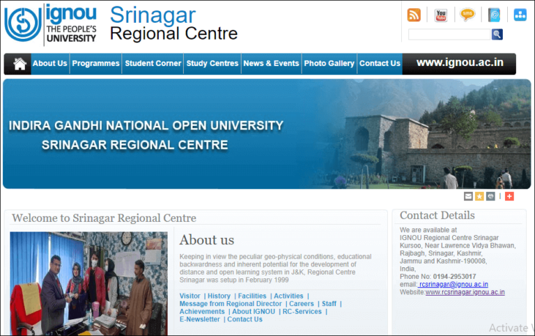 ignou regional centre srinagar assignment submission