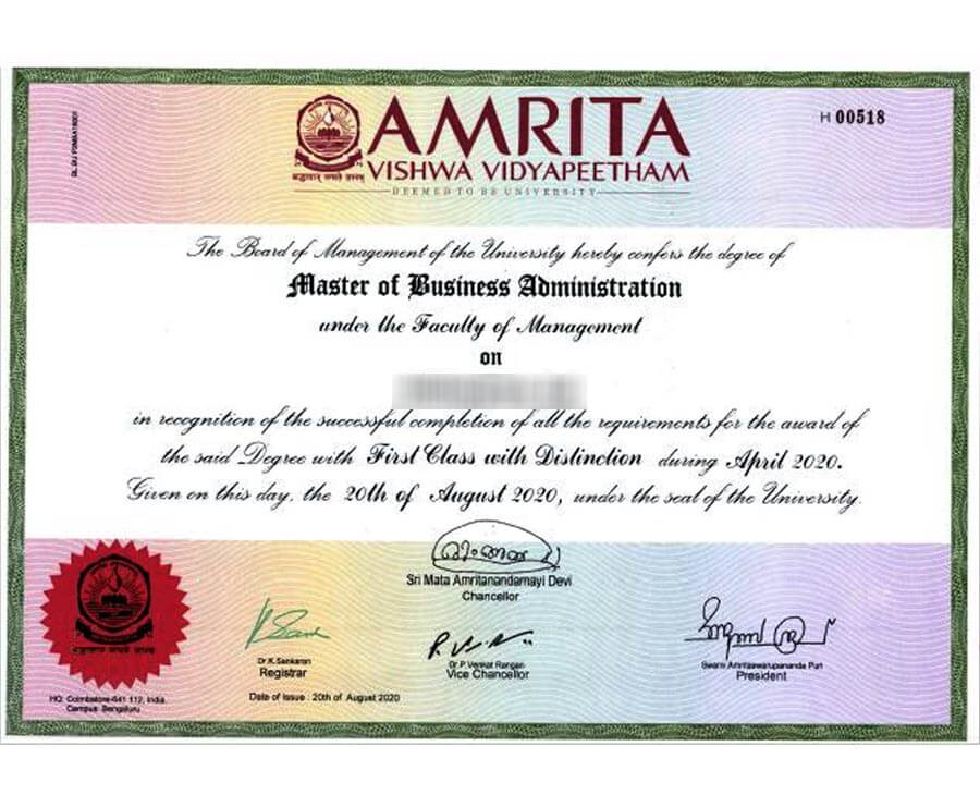 amrita-vishwa-vidyapeetham-university-sample-certificate