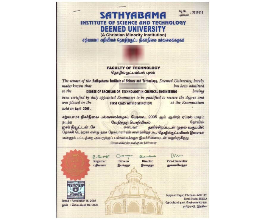 sathyabama-institute-of-science-and-technology-sample-certificate