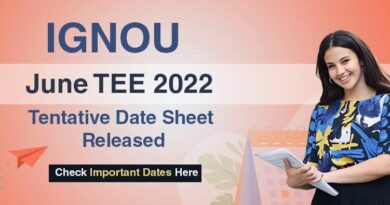 IGNOU TEE Date Sheet 2022