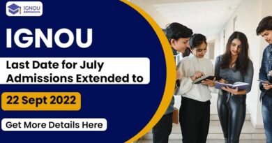 Last Date for July Admissions Extended to 22 September 2022